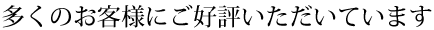多くのお客様にご好評いただいています